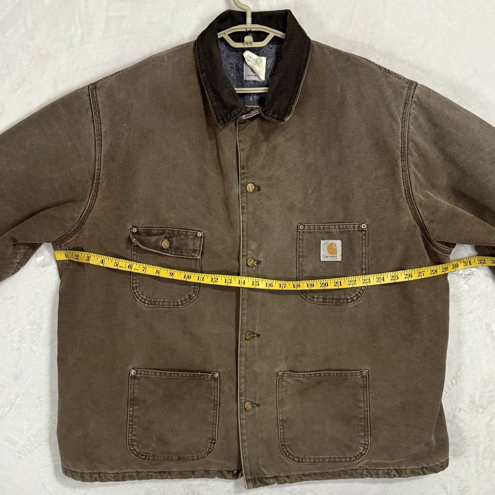 Vintage Carhartt Blanket Lined Chore Coat 2XL Brown Duck Canvas Work Jacket USA‎ - Picture 9 of 15